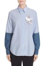Women's N?21 Denim Sleeve Stripe Shirt