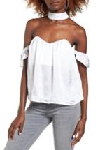 Women's 4si3nna Satin Off The Shoulder Top - White