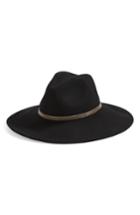 Women's Bcbgmaxazria Beaded Chain Wool Felt Panama Hat - Black