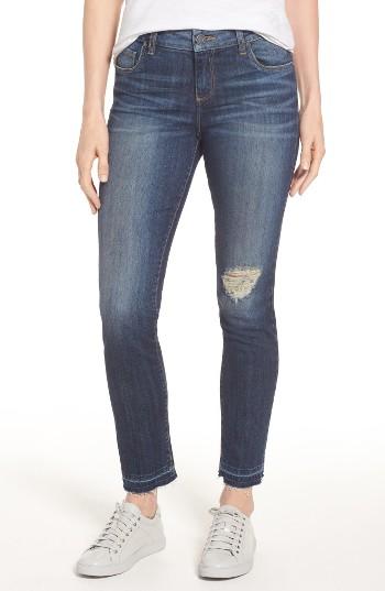 Women's Kut From The Kloth Ripped Reese Straight Leg Ankle Jeans - Blue