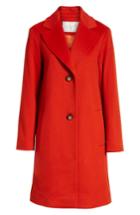 Women's Fleurette Loro Piana Wool Long Coat - Red