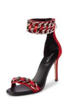 Women's Balmain Chain Ankle Strap Sandal Eu - Red