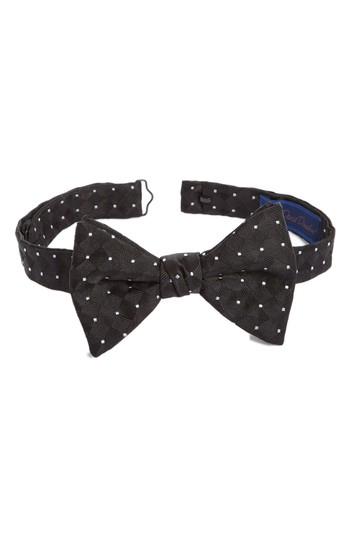 Men's David Donahue Geometric Dot Silk Bow Tie, Size - Black