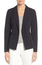 Women's Halogen 'ela' One-button Stretch Suit Jacket - Blue