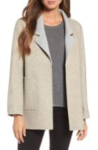 Women's Eileen Fisher Double Face Brushed Wool Notch Collar Jacket, Size - Beige