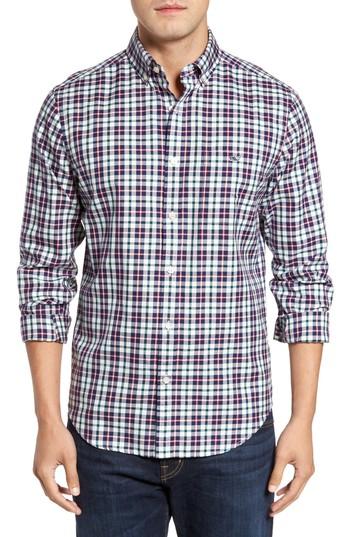 Men's Vineyard Vines Tucker Warm Ember Classic Fit Plaid Sport Shirt, Size - Red