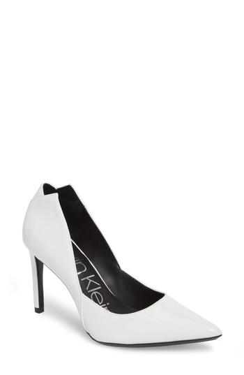 Women's Calvin Klein Randa Pointy Toe Pump M - White