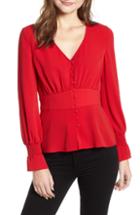 Women's Chelsea28 Smocked Sleeve Top, Size - Red