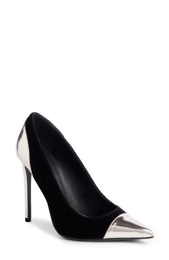 Women's Balmain Daphne Cap Pointy Toe Pump Eu - Black