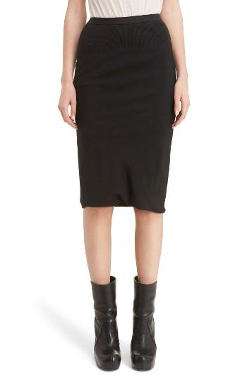 Women's Rick Owens Knit Waist Skirt Us / 38 It - Black