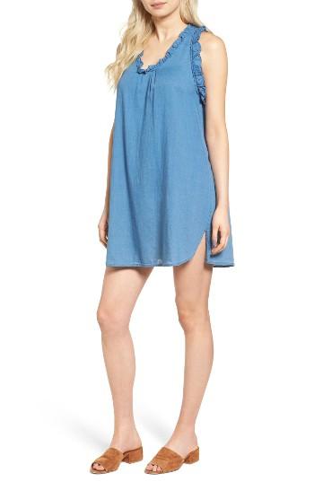 Women's Ag The Dixie Cotton Chambray Swing Dress - Blue