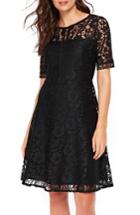 Women's Wallis Lace & Lattice Fit & Flare Dress Us / 8 Uk - Black