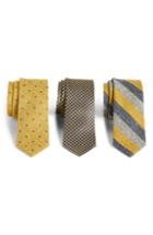 Men's The Tie Bar 3-pack Yellow Silk Tie, Size - Yellow