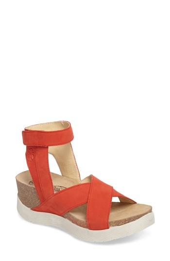 Women's Fly London Weel Platform Sandal .5-6us / 36eu - Red