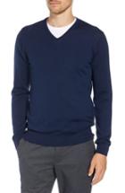 Men's Bonobos Slim Fit V-neck Merino Wool Sweater, Size - Blue