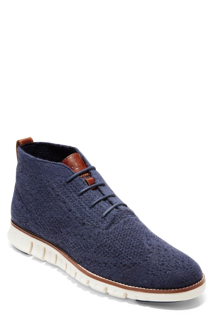 Men's Cole Haan Zerogrand Stitchlite Woven Wool Chukka Boot M - Blue