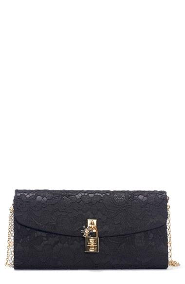 Dolce & Gabbana Lace Pouchette Clutch - Black