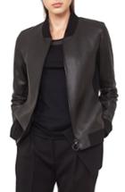 Women's Akris Punto Detachable Hem Leather Bomber Jacket