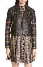 Women's Alice + Olivia Cody Embellished Leather Moto Jacket