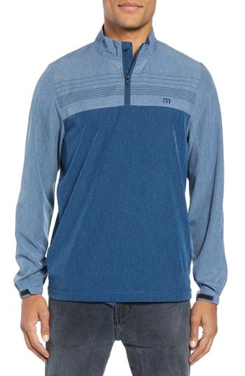 Men's Travis Mathew Vandenburg Quarter Zip Pullover - Blue