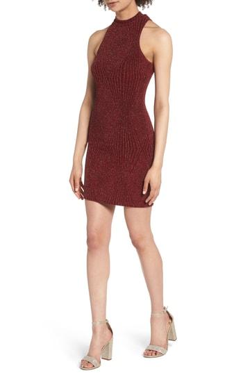 Women's Speechless Glitter Body-con Dress - Red