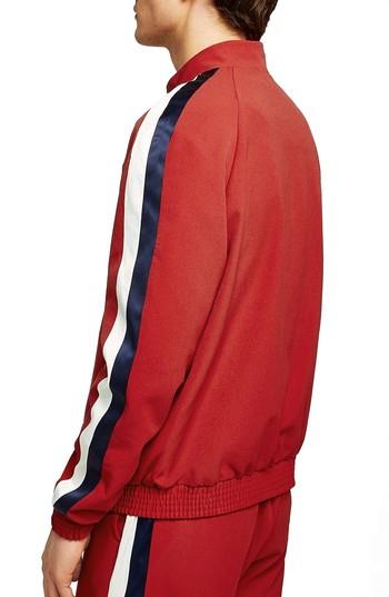 Men's Topman Side Stripe Track Jacket - Red
