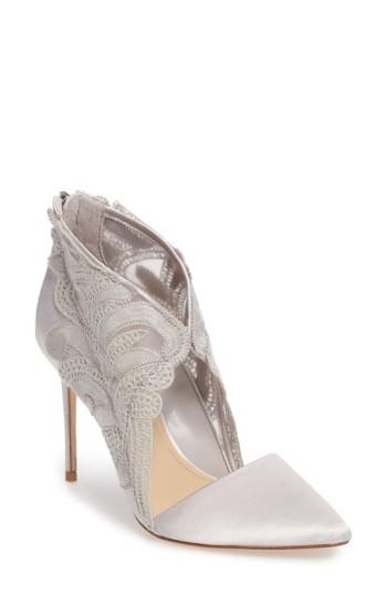 Women's Imagine By Vince Camuto Obin Lace Detailed Pointy Toe Pump M - Grey