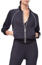 Women's Good American Piped Bomber Jacket - Black