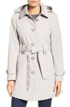 Women's Gallery Silk Look Belted Trench Coat - Beige