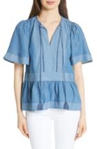Women's Kate Spade New York Indigo Railroad Top, Size - Blue