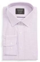 Men's Nordstrom Men's Shop Tech-smart Traditional Fit Check Stretch Dress Shirt .5 - 32/33 - Purple
