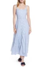 Women's 1901 Button Front Stripe Linen Blend Dress - Blue