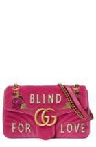 Gucci Gg Marmont 2.0 Imitation Pearl Embellished Velvet Crossbody Bag -