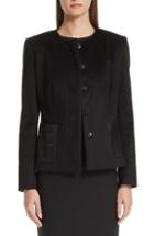 Women's Max Mara Biacco Leather Trim Camel Hair Jacket
