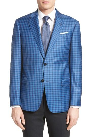 Men's Armani Collezioni G-line Trim Fit Check Wool Sport Coat