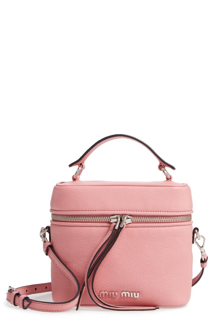 Miu Miu Leather Cosmetics Case, Size - Rosa