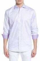 Men's Bugatchi Modern Check Classic Fit Sport Shirt - Purple