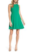 Women's Julia Jordan Sleeveless Pleat Panel Fit & Flare Dress - Green