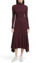Women's Theory Ribbed Sweater Dress, Size - Burgundy