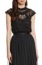 Women's Needle & Thread Daisy Sequin Embroidered Top - Black