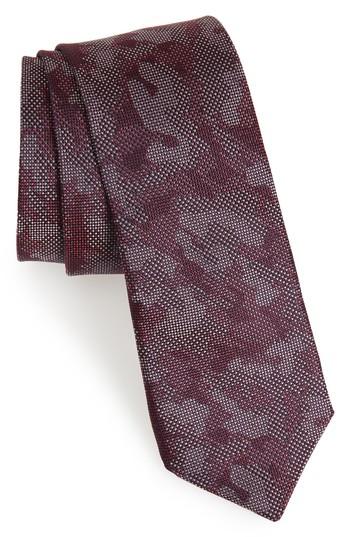 Men's Ted Baker London Camo Silk Tie, Size - Burgundy