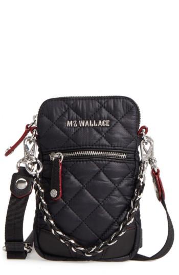 Mz Wallace Micro Crosby Quilted Oxford Nylon Convertible Crossbody - Black