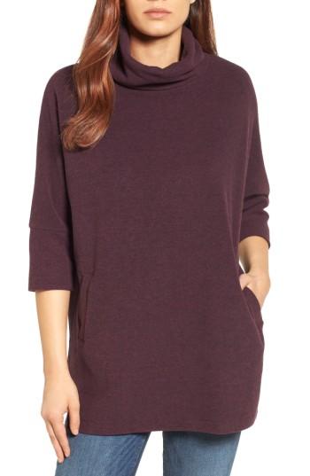 Women's Caslon Zip Back Pullover - Burgundy