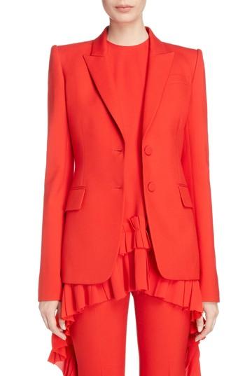 Women's Alexander Mcqueen Wool & Silk Blend Blazer Us / 38 It - Red