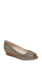 Women's Sudini 'willa' Peep Toe Wedge .5 M - Metallic