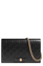 Women's Gucci Signature Leather Wallet On A Chain -