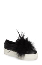 Women's Here / Now Lily Feather Pom Slip-on Platform Sneaker M - Black