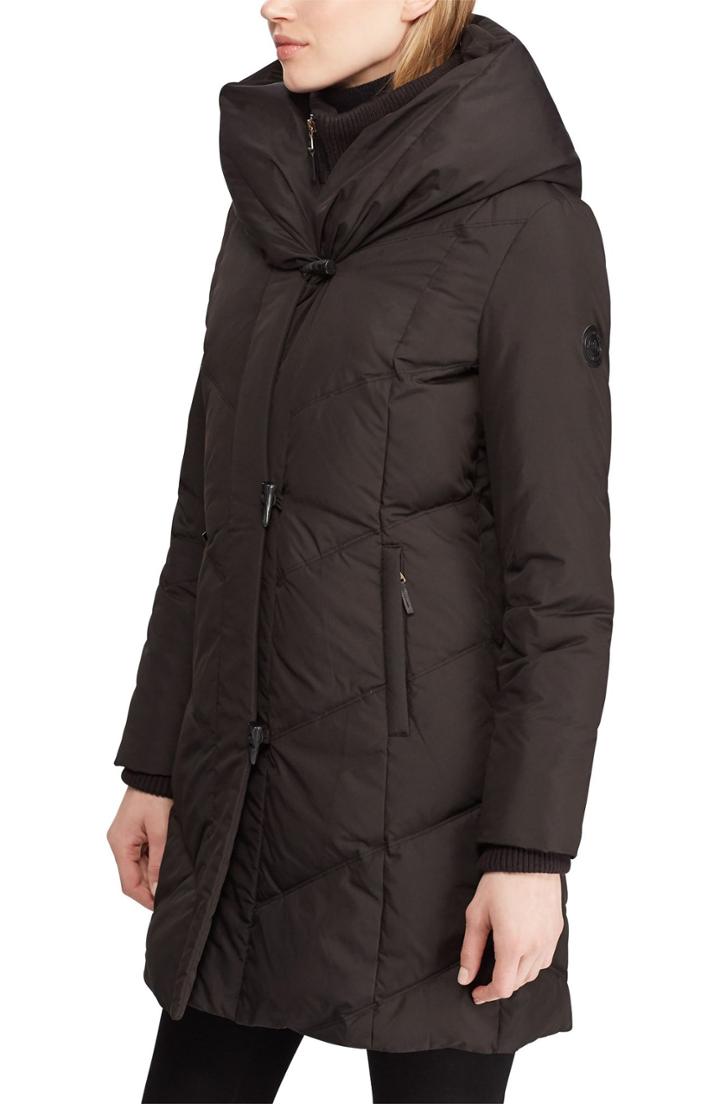 Women's Lauren Ralph Lauren Pillow Hood Quilted Coat - Black