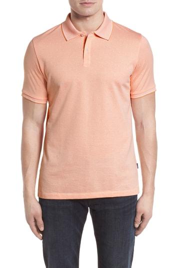 Men's Stone Rose Jacquard Polo (m) - Orange