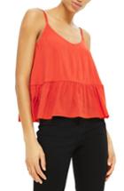 Women's Topshop Peplum Camisole Us (fits Like 14) - Red